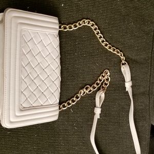 White quilted purse